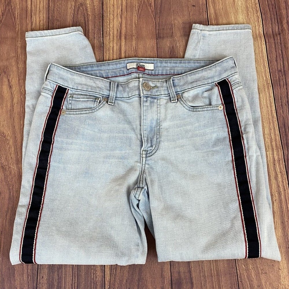Tommy Hilfiger Women's Sz 6 TH Flex Tribeca Side-Stripe Skinny Ankle Jeans